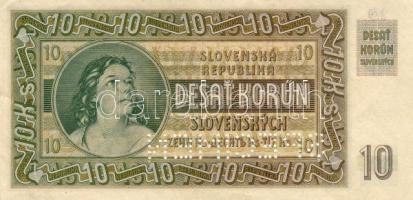Szlovákia 1939 10K "specimen" T:I