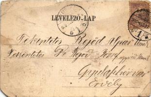 1900 Hortobágy, Pásztortűz a hortobágyi pusztán, magyar folklór. Pongrácz Géza kiadása, Kiss Ferenc ...