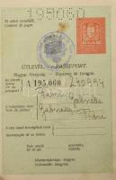 1930 Magyar Királyság által kiállított fényképes útlevél, kissé foltos
