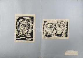 Locher Angéla: Petőfi illusztrációk. Linómetszet, papír, Jelzett a nyomaton, karton lapon. 25x18 cm, 18x21 cm