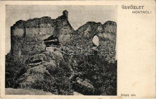 Drégelypalánk, Drégely vára. Üdvözlet Hontról! (fa)