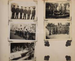 cca 1940-1950 Fodor Gyula fényképalbuma, számos katonai témájú fotóval (főként a Néphadsereg idejébő...