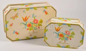 Duna Csokoládégyár 2 db papír bonbonos doboz, 15×10,5×5,5 cm; 14×21×5 cm