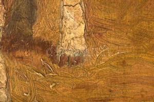 E Illés A jelzéssel: Boci. Olaj, karton, restaurált, szélén sérült, 33×44 cm