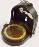 MOM 39/49M katonai tájoló, iránytű, bőr tokkal eredeti dobozában