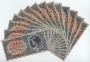 1945. 10.000MP (14x), közte "A 048 000329" + "A 132 000432" T:VF,F, szép papír Adamo P29