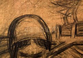 Jelzés nélkül: Hazafelé, 1941. Ceruza, papír. Üvegezett fakeretben. 20,5x27 cm