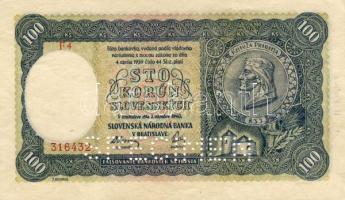 Szlovákia 1940 100K "specimen" T:I