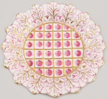 Herendi CD mintás tányér, plasztikus díszítésekkel kézzel festett, jelzett, hibátlan d:18 cm /// Herend plate, CD pattern, with relief decorations, hand-painted, signed, flawless, diameter: 18 cm.