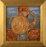 Marosi Ilona (1941-), 2 db mű: "Rakamazi madárszimbólum", 2002 és "Napkorongos nagysz...