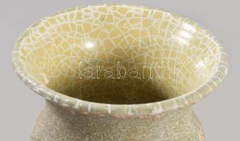 Gorka Géza (1894-1971): Díszváza, mázas kerámia (Nógrádverőce), jelzett, hibátlan 16 cm