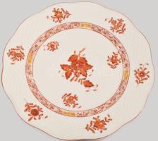 Herend Apponyi rózsa mintás tál. Jelzett, minimális kopással, d 19 cm