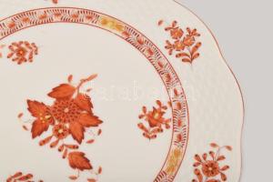 Herend Apponyi rózsa mintás tál. Jelzett, minimális kopással, d 19 cm