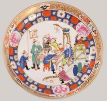 cca 1900-1905 Herendi Óherendi Ming mintás mokkás csésze és alj. Kézzel festett, jelzett, a csésze r...