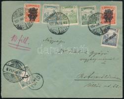 1920 Levél 55f bérmentesítéssel Budapestről Pestszentlőrincre, megportózva 10f portóval / Cover with postage due