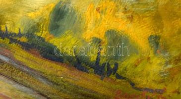 Olvashatatlan jelzéssel: Találkozás. Olaj, karton. 30x40 cm Üvegezett fakeretben