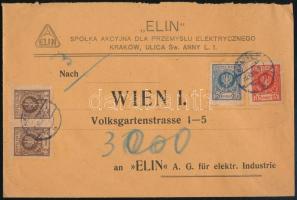 1924 Levél Bécsbe, ott portózva / Cover with postage due