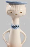 Aquincum aquazur gyertyatartó leányka. Kézzel festett, jelzett, hibátlan. terv: Őz-Szabó Antónia.16 ...