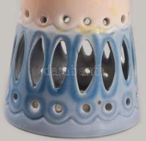 Aquincum aquazur gyertyatartó leányka. Kézzel festett, jelzett, hibátlan. terv: Őz-Szabó Antónia.16 ...