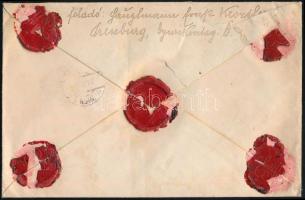 1914 Pénzes levél Pozsonyból Bécsbe 42f bérmentesítéssel / Insured cover to Vienna "POZSONY&quo...