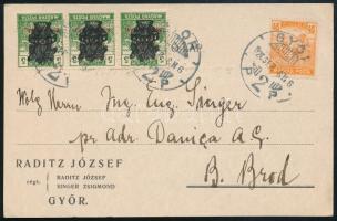 1920 Levelezőlap 60f bérmentesítéssel / Postcard "GYŐR"