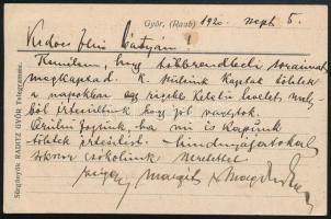 1920 Levelezőlap 60f bérmentesítéssel / Postcard "GYŐR"