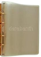 Négygyűrűs, barna műbőr "Numis Briefe" album, benne 19db kettesosztású- és 21db osztatlan ...