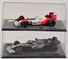 2 db Forma 1 játék autó makett 15 cm Műanyag tárlóban Mc Laren, Mercedes