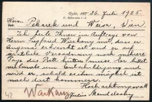 1925 Expressz levelezőlap 12.400K bérmentesítéssel (1 bélyeg sérült) / Express postcard with 12.400K...