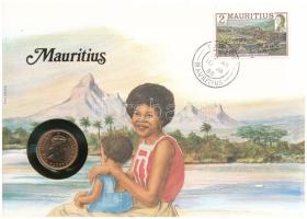 Mauritius 1978. 2c bronz felbélyegzett borítékban, bélyegzéssel, német nyelvű leírással T:UNC Mauritius 1978. 2 Cents bronze in envelope with stamp, and cancellation and with German description C:UNC