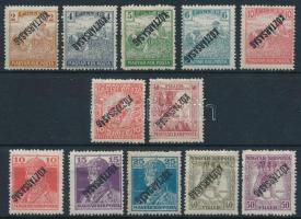 1918 Köztársaság 12 klf érték fordított felülnyomattal