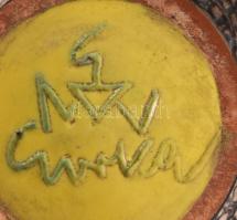 Gorka Géza (1894-1971): Díszváza, mázas kerámia (Nógrádverőce), jelzett, hibátlan 16 cm