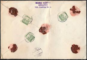 1918 Levél 7 db bélyeggel "BUDAPEST" - Wien / Cover with 7 stamps