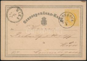 1871 2kr díjjegyes levelezőlap / PS-card "PANCSOVA" - Wien