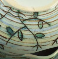 cca 1946, Gorka Géza (1895-1971), Zsolnay Manufaktúra: Halas tál. Kézzel festett, jelzett, hibátlan,...