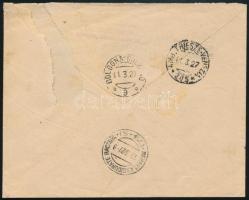 1927 Olaszországba küldött ajánlott levél 82f bérmentesítéssel / Registered cover to Italy