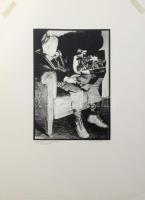 Csáji Attila (1939-): Információ+információ/információ, 1970 körül. Szitanyomat, papír, jelzett, számozott (15/30), lap teteje kartonra kasírozva, 32,5x22 cm