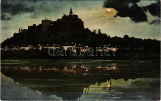 1917 Németújvár, Güssing; vár este holdfényben / castle at night in moonlight (EK)