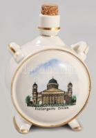 Zsolnay Esztergom porcelán kulacs, jelzett, hibátlan, m: 12 cm