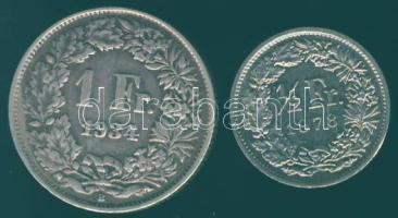 Svájc 1934 1Fr Ag + 1978. 1/2Fr T:2-/2