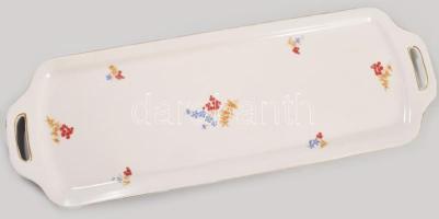 Zsolnay süteményes tálca ribizli mintás, jelzett, kopással 24x15 cm