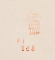 Zsolnay süteményes tálca ribizli mintás, jelzett, kopással 24x15 cm