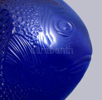 3 db kék üveg kínáló tál, 22-32 cm