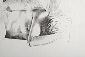 Párkányi Raab Péter (1967-): Csiga. Cinkográfia, papír, jelzett, számozott: 100/18, 30x29 cm