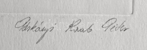 Párkányi Raab Péter (1967-): Csiga. Cinkográfia, papír, jelzett, számozott: 100/18, 30x29 cm