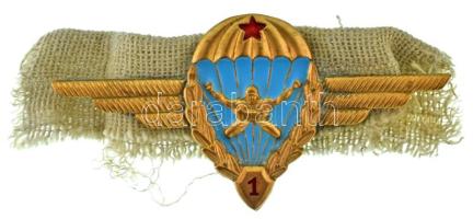 DN "Ejtőernyős - 1. osztály" aranyozott, részben műgyantás bronz jelvény (35x70mm) T:AU