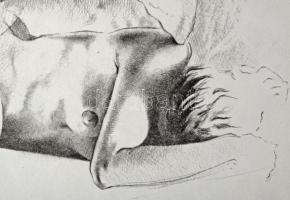 Párkányi Raab Péter (1967-): Csiga. Cinkográfia, papír, jelzett, számozott: 100/13, lapon apró elszí...