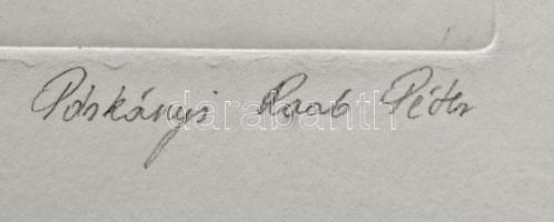 Párkányi Raab Péter (1967-): Leány gyöngysorral. Cinkográfia, papír, jelzett, számozott: 100/23, 30x...