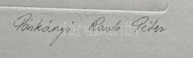 Párkányi Raab Péter (1967-): Leány gyöngysorral. Cinkográfia, papír, jelzett, számozott: 100/25, 30x...