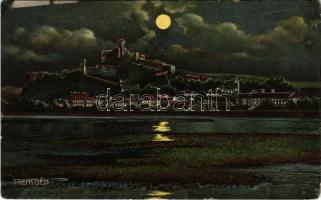 1912 Trencsén, Trencín; vár este holdfényben. Gansel Lipót kiadása / Trenciansky hrad / castle at night in moonlight (EM)